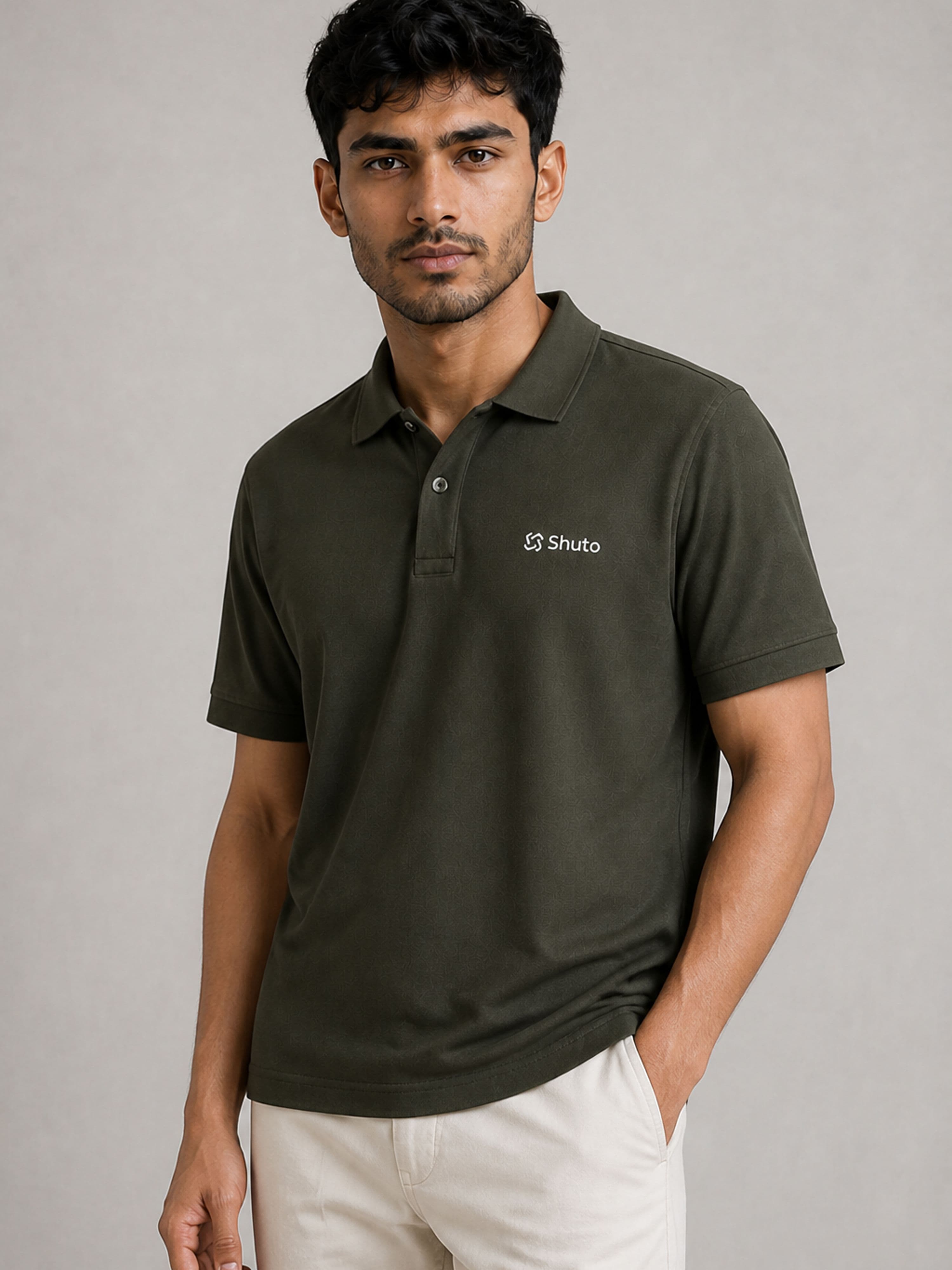 Militia Olive Polo T-Shirt
